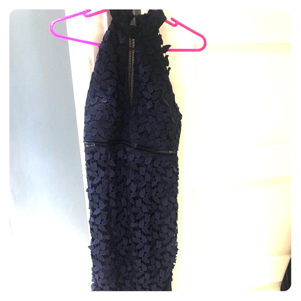 Blue Bardot dress- size XS